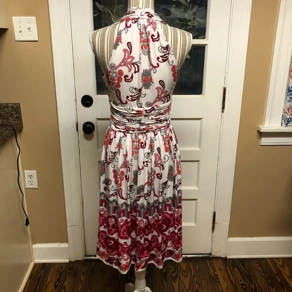 Evan Picone white/pink floral knit dress - Picture 6 of 8